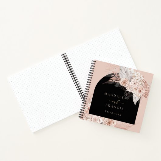 Boho Blume arch wedful Gästebuch Notizblock (Innenseite)