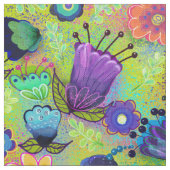 Boho Blume auf Peridot Green Stoff (Muster)