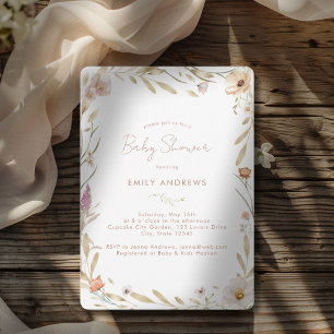 Boho Blume Baby Dusche Einladung