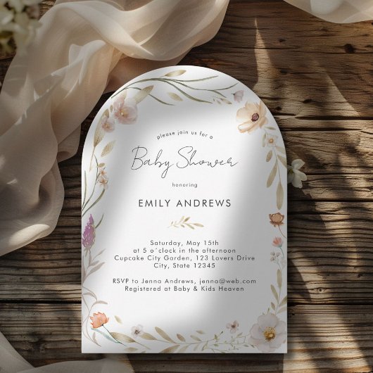 Boho Blume Babydusche Einladung