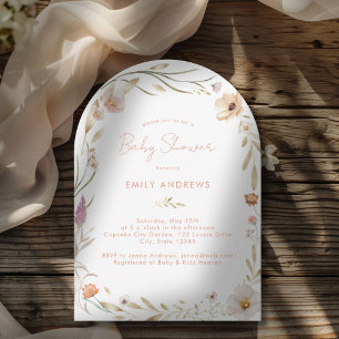 Boho Blume Babydusche Einladung