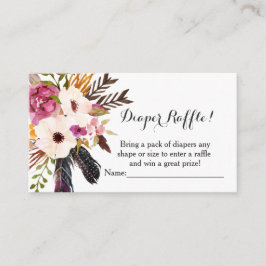 Boho Blume Babydusche Gewinnkarten Begleitkarte