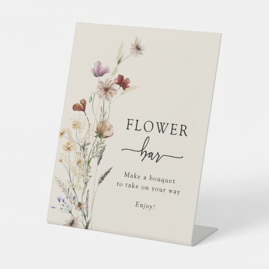 Boho Blume Bar Sign Sockelschild (Vorderseite)