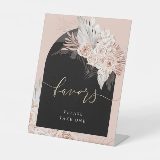 Boho-Blume-Bogen bevorzugt Podestschild Sockelschild (Vorderseite)