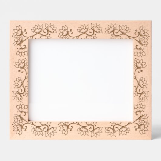 Boho Blume Border Beautiful Geätzte Rahmen (Vorderseite)