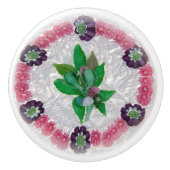 Boho Blume Border Pink Buds Viktorianisch Keramikknauf (Vorderseite)