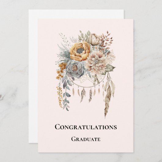 Boho Blume Bouquet im Abschluss Neutrale Farben (Vorne/Hinten)