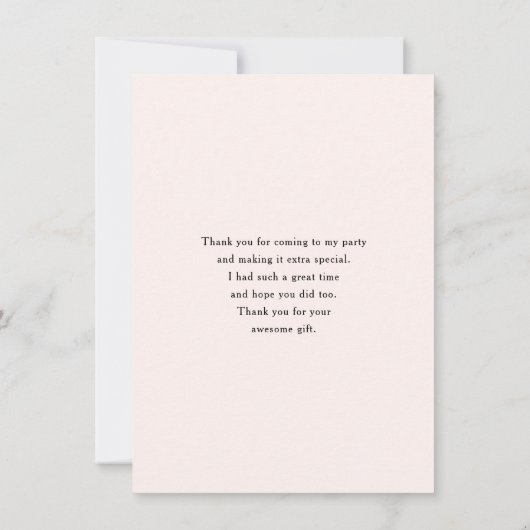 Boho Blume Bouquet in neutralen Farben Vielen Dank Dankeskarte (Rückseite)