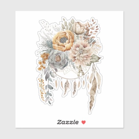 Boho Blume Bouquet und Dreamcatcher Aufkleber (Blatt)