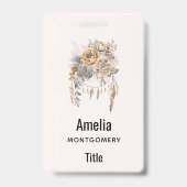 Boho Blume Bouquet und Dreamcatcher Ausweis (Rückseite)