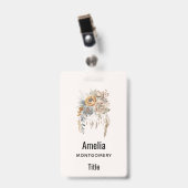 Boho Blume Bouquet und Dreamcatcher Ausweis (Vorderseite mit Clip)