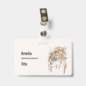 Boho Blume Bouquet und Dreamcatcher Ausweis (Rückseite mit Clip)
