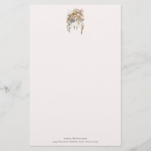 Boho Blume Bouquet und Dreamcatcher Briefpapier