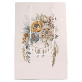 Boho Blume Bouquet und Dreamcatcher Mittlere Geschenktüte (Rückseite)