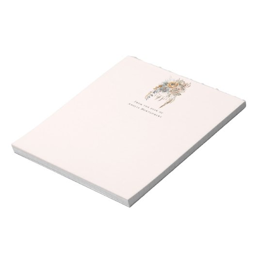 Boho Blume Bouquet und Dreamcatcher Notizblock (Rotiert)