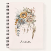 Boho Blume Bouquet und Dreamcatcher Notizblock (Vorderseite)