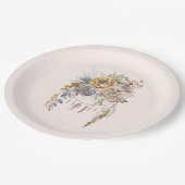 Boho Blume Bouquet und Dreamcatcher Pappteller (Schrägansicht)