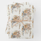 Boho Blume Bouquet und Dreamcatcher Pattern Geschenkpapier Set (Beispiel)