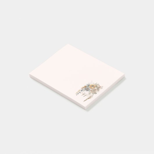 Boho Blume Bouquet und Dreamcatcher Post-it Klebezettel (angewinkelt)