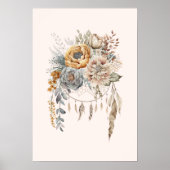 Boho Blume Bouquet und Dreamcatcher Poster (Vorne)