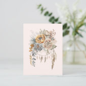Boho Blume Bouquet und Dreamcatcher Postkarte (Stehend Vorderseite)