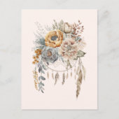Boho Blume Bouquet und Dreamcatcher Postkarte (Vorderseite)