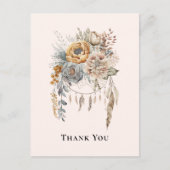 Boho Blume Bouquet und Dreamcatcher Vielen Dank Postkarte (Vorderseite)