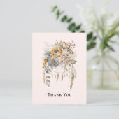 Boho Blume Bouquet und Dreamcatcher Vielen Dank Postkarte (Stehend Vorderseite)