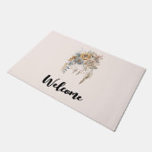 Boho Blume Bouquet und Dreamcatcher Willkommen Fußmatte (Schrägansicht)