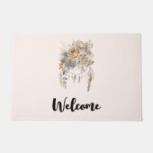 Boho Blume Bouquet und Dreamcatcher Willkommen Fußmatte (Vorderseite)