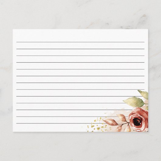 Boho Blume, Brautparty Custom Reecicard Postkarte (Rückseite)