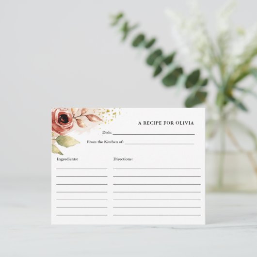 Boho Blume, Brautparty Custom Reecicard Postkarte (Stehend Vorderseite)