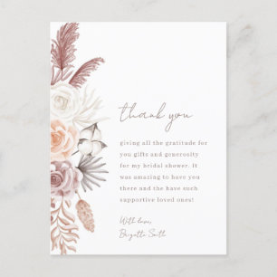 Boho Blume Brautparty danke Karte