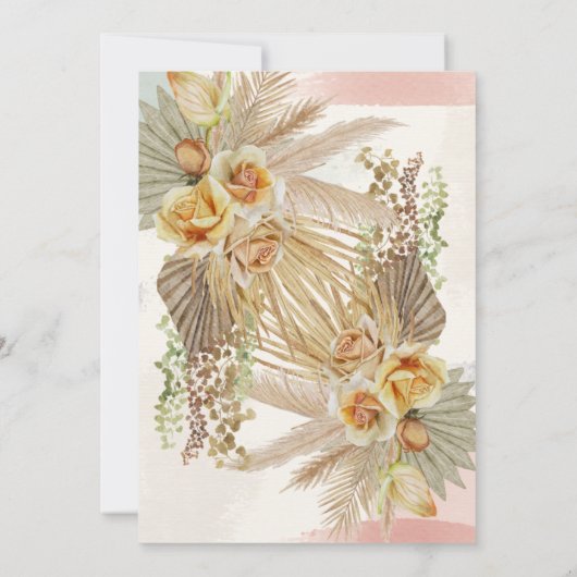 Boho Blume Brautparty Einladung (Rückseite)