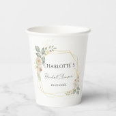 Boho Blume Brautparty Pappbecher (Rückseite)
