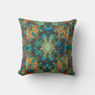 Boho Blume Bunte Wirbel Kissen