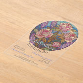 Boho Blume Buntglasnachbildung Geburtstag Acryleinladungen (Ablage )