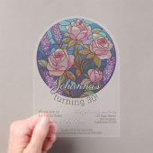 Boho Blume Buntglasnachbildung Geburtstag Acryleinladungen (Insitu (Handheld))