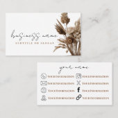 Boho Blume Business Card Visitenkarte (Vorne/Hinten)