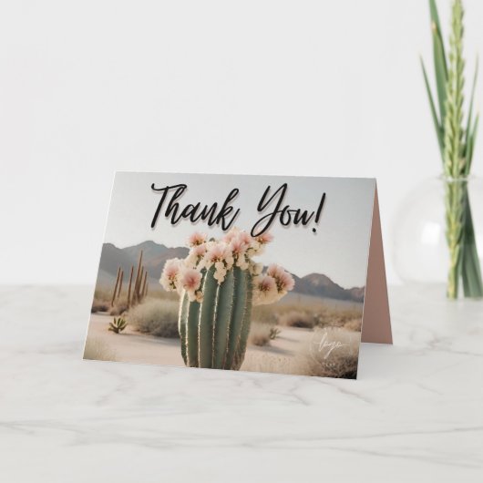 Boho | Blume Cactus | ästhetisch | Dankeskarte (Vorderseite)