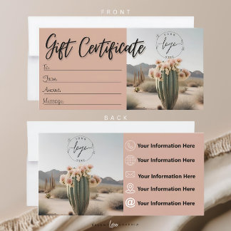 Boho | Blume Cactus | ästhetisch |Geschenkgutschei