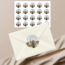 Boho | Blume Cactus | ästhetisch Runder Aufkleber