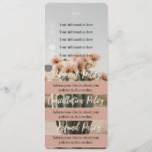 Boho | Blume Cactus | Menü "Preise" | Policy-Sheet Menükarte (Rückseite)