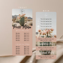 Boho | Blume Cactus | Menü "Preise" | Policy-Sheet Menükarte
