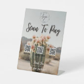 Boho | Blume Cactus | QR-Code | Zahlungszeichen Sockelschild (Vorderseite)
