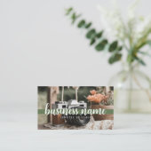 Boho Blume & Camera Business Card Visitenkarte (Stehend Vorderseite)