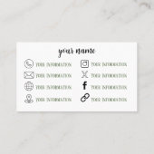 Boho Blume & Camera Business Card Visitenkarte (Rückseite)