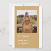 Boho Blume & Cap Abschluss Foto Einladung (Rückseite)