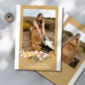 Boho Blume & Cap Abschluss Foto Einladung