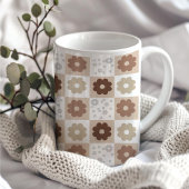 Boho Blume Checked Kaffeetasse
